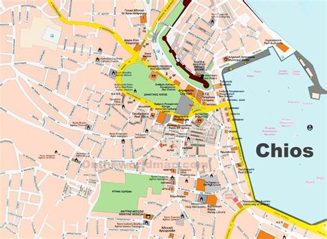 Chios Town tourist map - Ontheworldmap.com