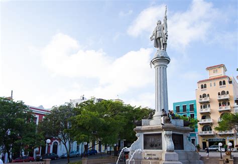 Statue Of Christopher Columbus In Old San Juan Puerto Rico Stock Photo ...