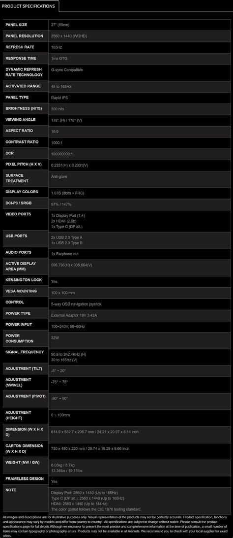 MSI Optix MAG274QRF 27" WQHD IPS 1ms 165Hz Monitor