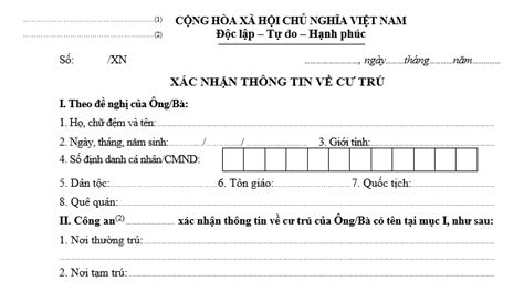 Mẫu Đơn Xác Nhận Tạm Trú Tại Địa Phương (cập nhật 2023) - Giày nam công sở