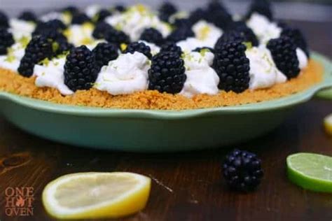 Lemon Lime Blackberry Cream Pie | One Hot Oven