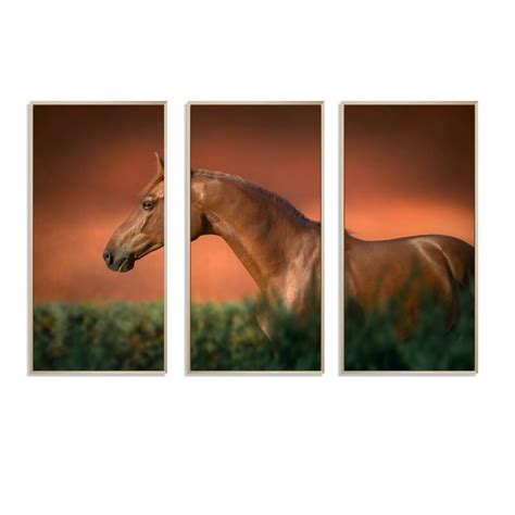 Designart "Portrait Of The Chestnut Thoroughbred Horse I" Traditional Framed Canvas Wall Art ...