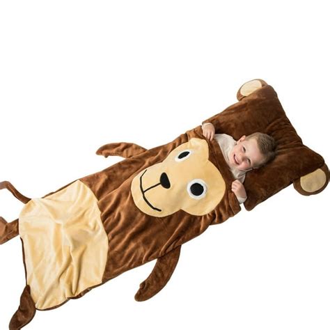 Sleepy Sack Kids Plush Sleeping Bag With Pillow (Monkey) - Walmart.com ...