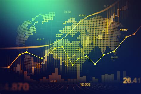 Stock market or forex trading graph in blue futuristic display graphic with the global network ...