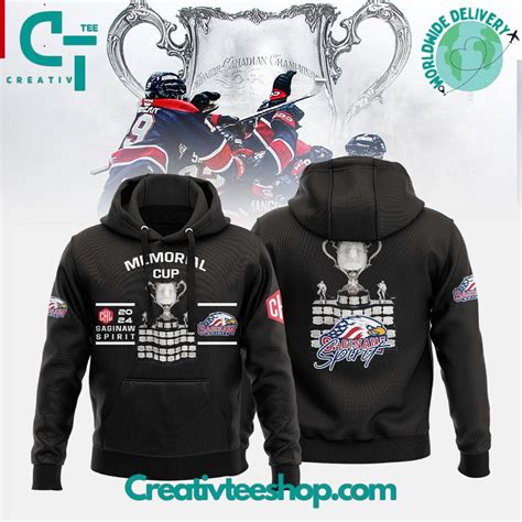 Saginaw Spirit Champions Memorial Cup 2024 Black Hoodie - Creativteeshop