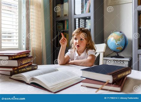 Girl at her homework stock photo. Image of frame, great - 71798314