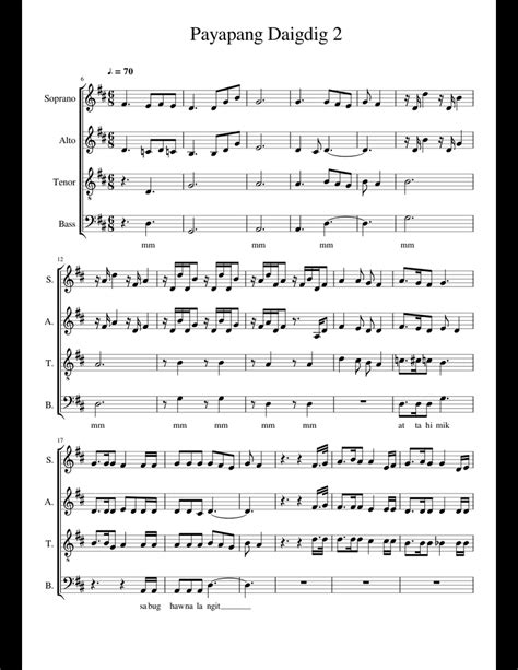 Payapang Daigdig 2 langsam sheet music for Piano download free in PDF ...