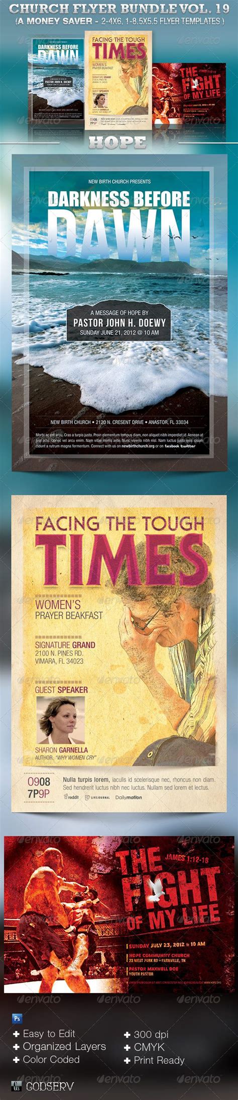 Hope Church Flyer Template Bundle Vol 19 is compiled to give you a great value with 3 Distinct ...