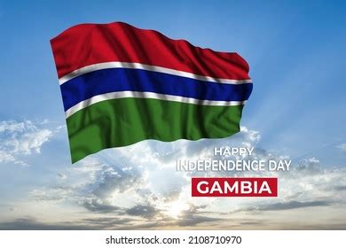 Gambia Independence Day Card Flag Sunny Stock Photo 2108710970 | Shutterstock