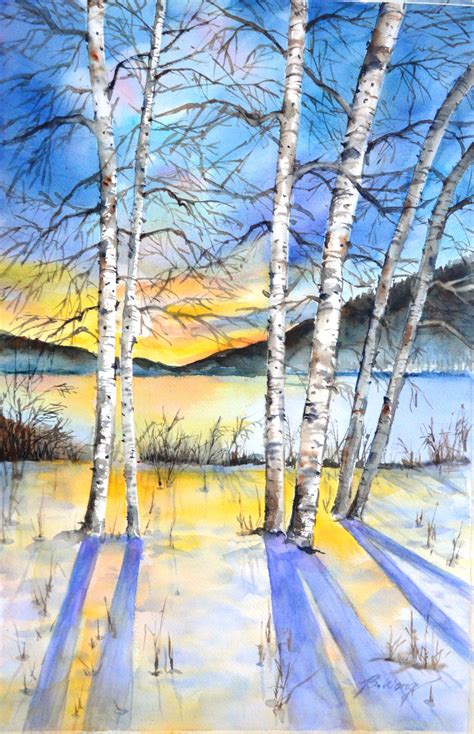 Watercolor Painting Winter Scenes at GetDrawings | Free download