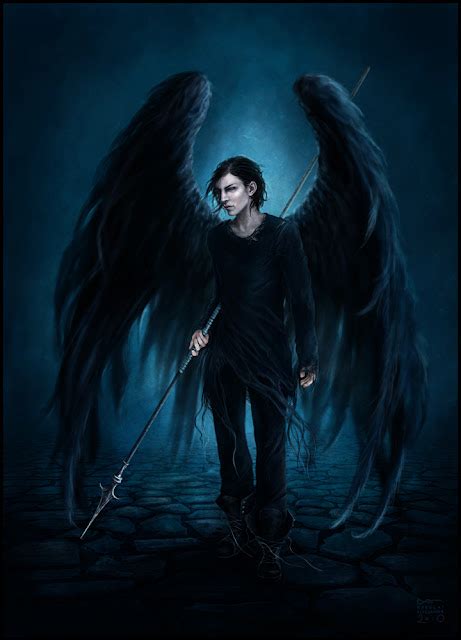 The angels sanctuary: Fallen angel - Black winged young angel with ...