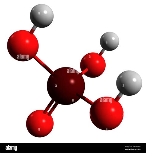 3D image of Phosphoric acid skeletal formula - molecular chemical structure of monophosphoric ...