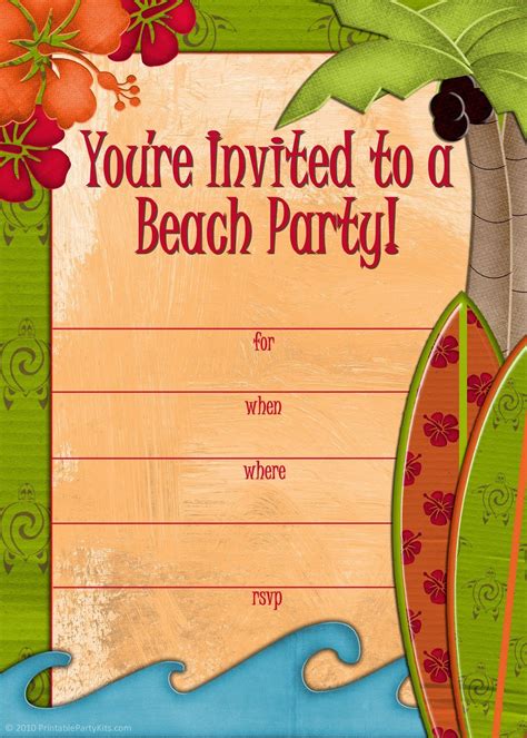 Free Printable Summer Birthday Party Invitations - FREE PRINTABLE TEMPLATES