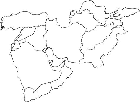 Middle East Outline Map - Outline Map of Middle East - by World Atlas