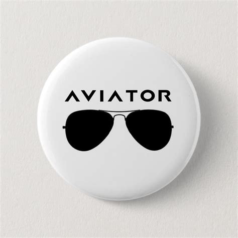 Aviator SUnglasses Silhouette Button | Zazzle