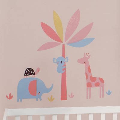 Lambs & Ivy Snuggle Jungle Pastel Safari Elephant/Giraffe/Tree Wall Decals | Oriental Trading