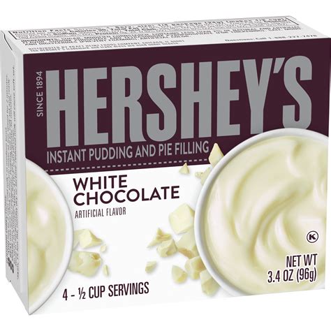 Hershey's White Chocolate Instant Pudding and Pie Filling, 3.4 oz Box ...