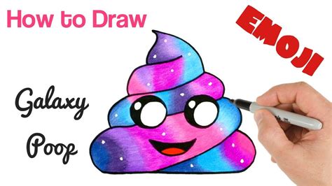 How to Draw Poop Emoji Galaxy and Cute | Art tutorial step by step ...