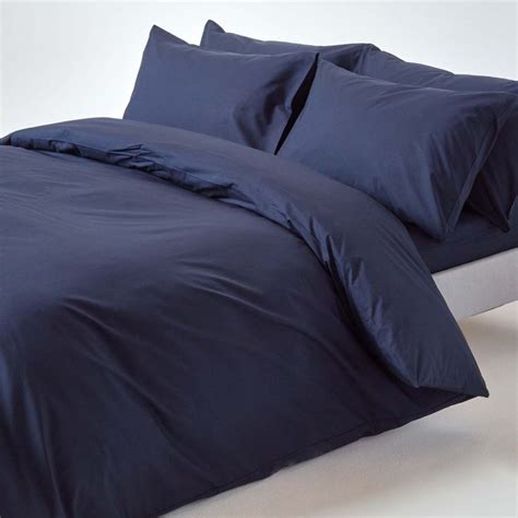 Navy Blue Egyptian Cotton Single Duvet Cover with One Pillowcase, 200 TC | Navy blue bedding ...