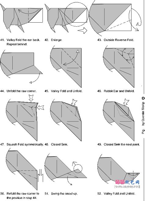 Origami Instruction: Pig Origami | web wanderers