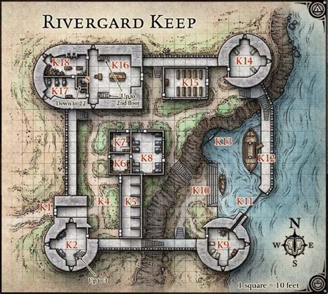 d&d tombs dungeons map, rivergard keep, castle, fort, tabletop map, rpg ...