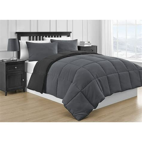 Comfy Bedding Reversible Black & Gray 3-piece Comforter Set King - Walmart.com - Walmart.com