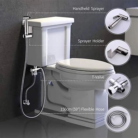 Adjustable Stainless Steel Toilet Spray Gun Set Small Shower Bidet ...