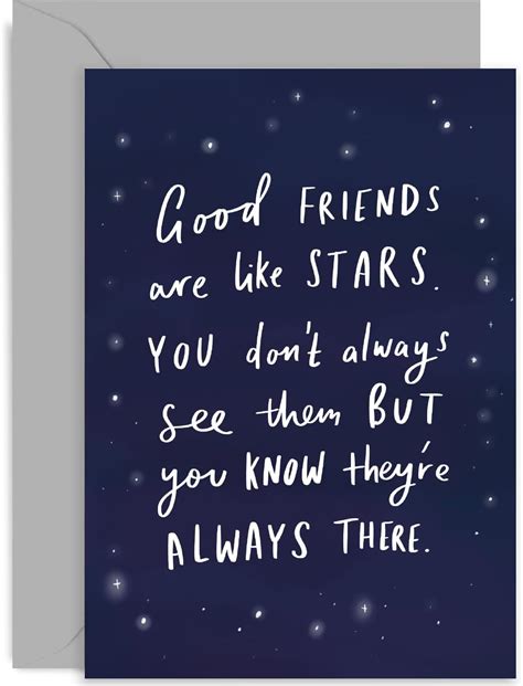 Amazon.com : Old English Co. Friendship Thank You Card - 'Good Friends are Like Stars' Thinking ...