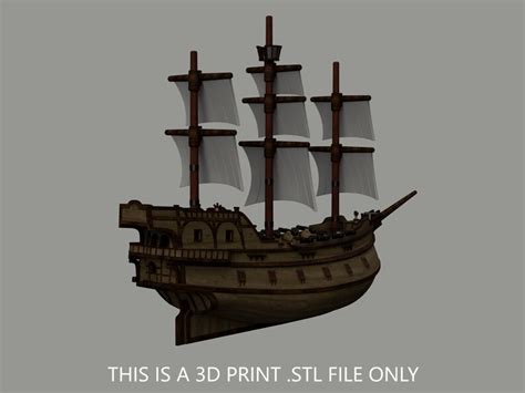 Sea of Thieves Galleon Ship 3D Print .STL File - Etsy