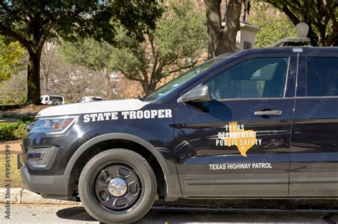 Austin, Texas, USA - February 2023: State Trooper police patrol car of the Texas Highway Patrol ...