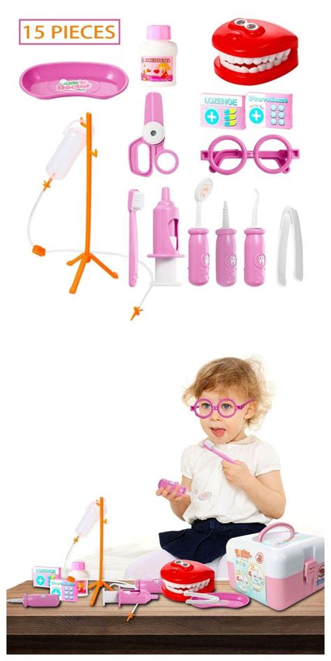 ThinkMax Dentist kit for Kids, 15 pcs Kids Pretend Dentist Playset Toys ...