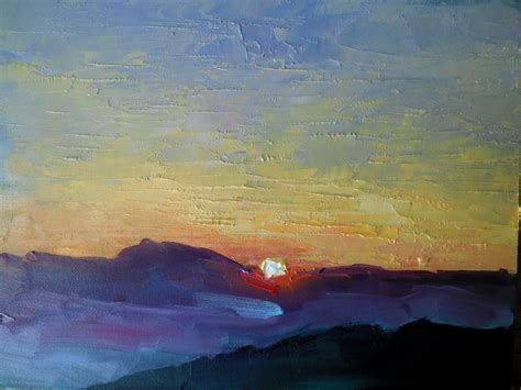 CAROL SCHIFF DAILY PAINTING STUDIO: Mountain Sunset Painting, Daily ...