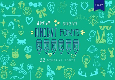 Dingbat Fonts Bundle - So Fontsy