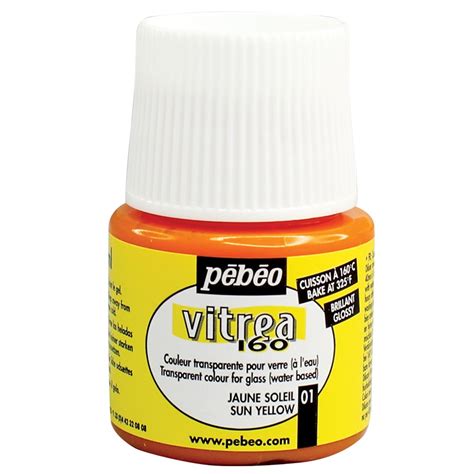 Pebeo Glass Paint - Yellow - 45ml | Paint, Dye & Ink | CleverPatch - Art & Craft Supplies