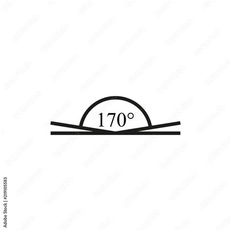 angle of 170 degrees icon Stock Vector | Adobe Stock