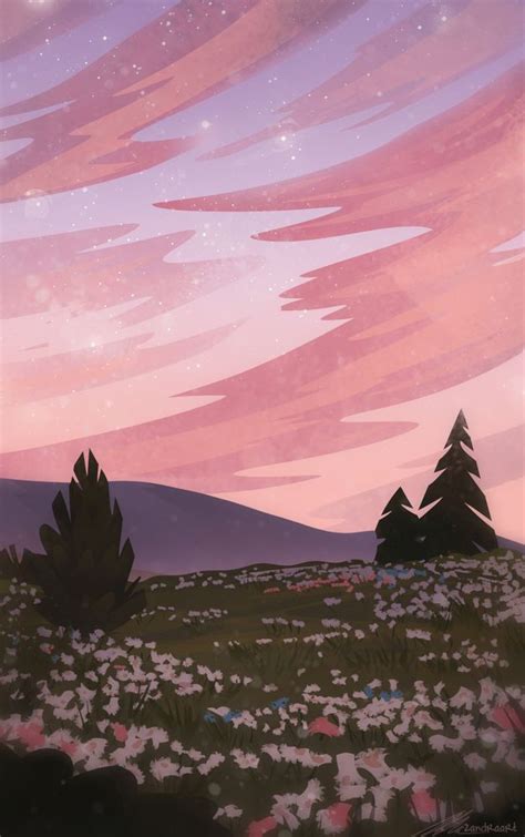 Pastel Pines Art Print by zandraart | Anime scenery wallpaper ...