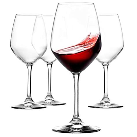 Italian Red Wine Glasses (Set of 4) 18 Ounce - Lead Free - Wine Glass ...