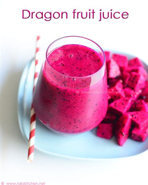 Dragon fruit juice recipe | Pitaya juice - Raks Kitchen