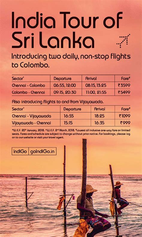 Indigo India Tour Of Sri Lanka Ad - Advert Gallery