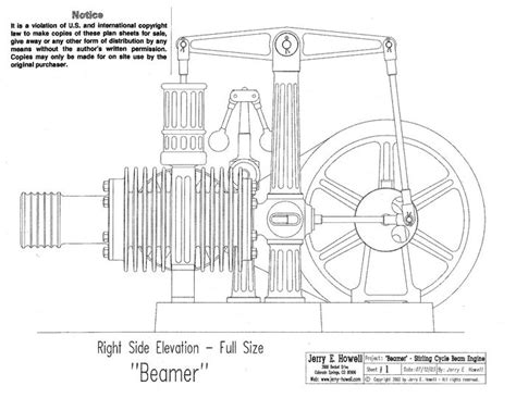 Beamer Stirling Cycle Beam Engine Plans