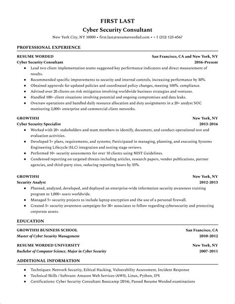 Cyber Security Resume Examples Word Doc - Resume Example Gallery