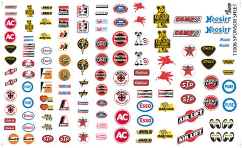 Model Car Sponsors Decal Sheet #11006 | Plastic model kits cars, Decal ...