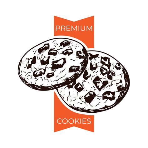 Chocolate chip cookies vector illustration, perfect for cookies shop ...