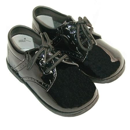 Baby Toddler Boy Patent Black Classic Saddle Style Dress Shoe Size 1-7 ...