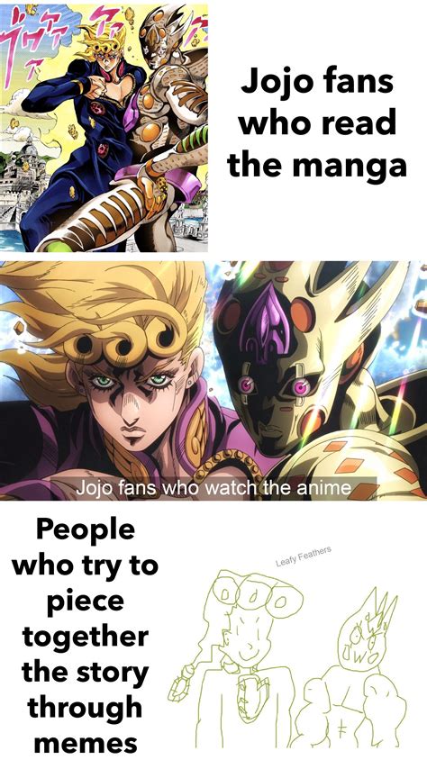 There’s three different kinds of Jojo fans (OC) : r/ShitPostCrusaders