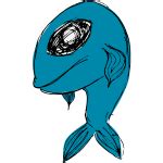 Blue cartoon fish vector clip art | Free SVG