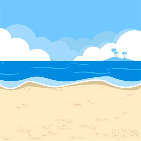 Cartoon Sea Beach Background, Cartoon, Sea, Sandy Background Image for Free Download