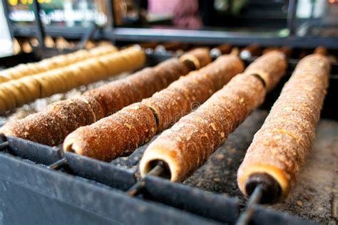 A Popular National Street Food of the Czech Republic. Baking at the ...