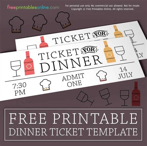 Wined Up Dinner Ticket Template - Free Printables Online