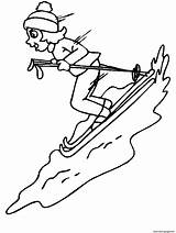 Playing Ski Winter Scf1b Coloring Page Printable sketch template
